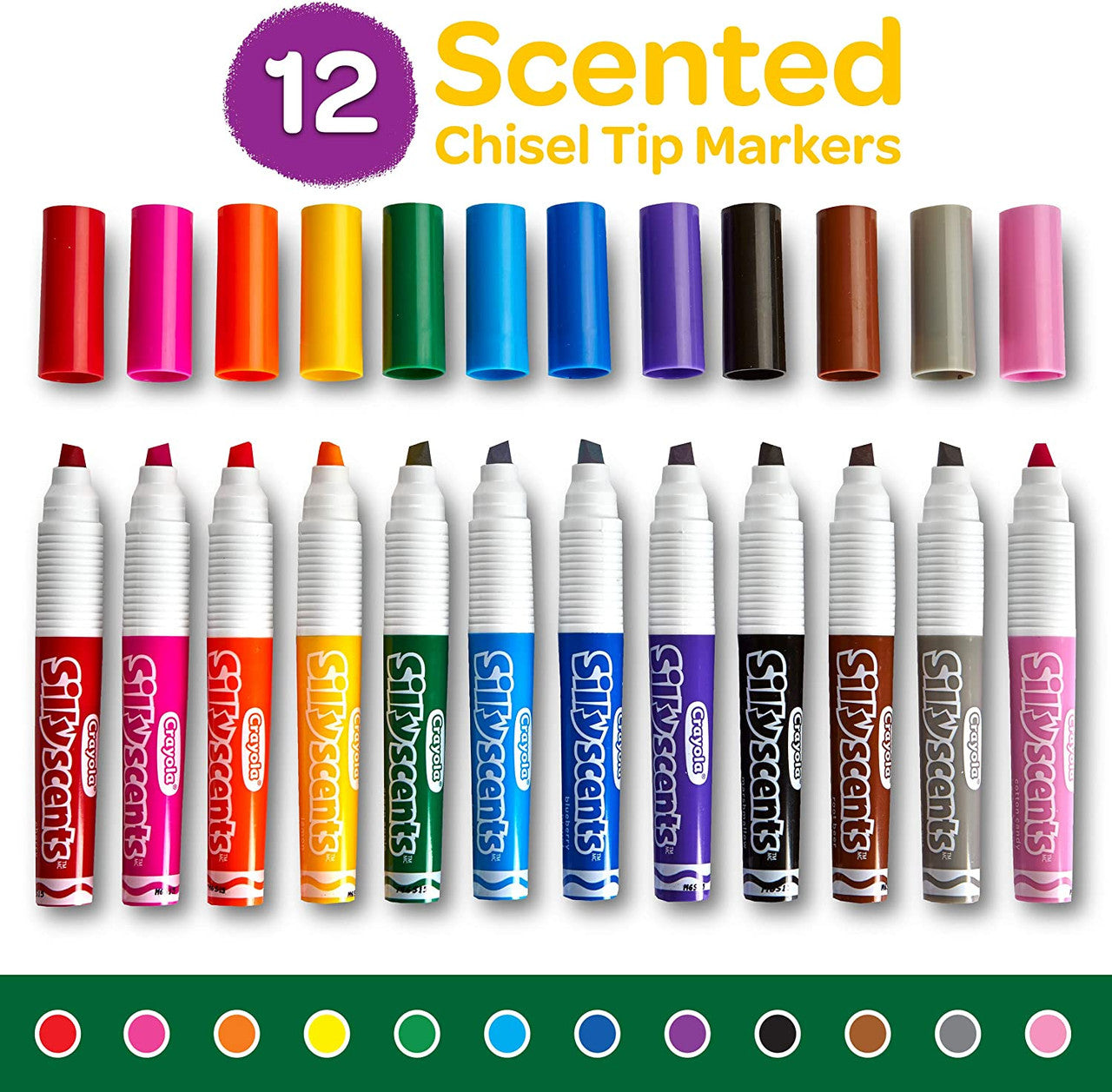 Crayola Silly Scents Wedge Tip Scented Washable Markers (12 count)