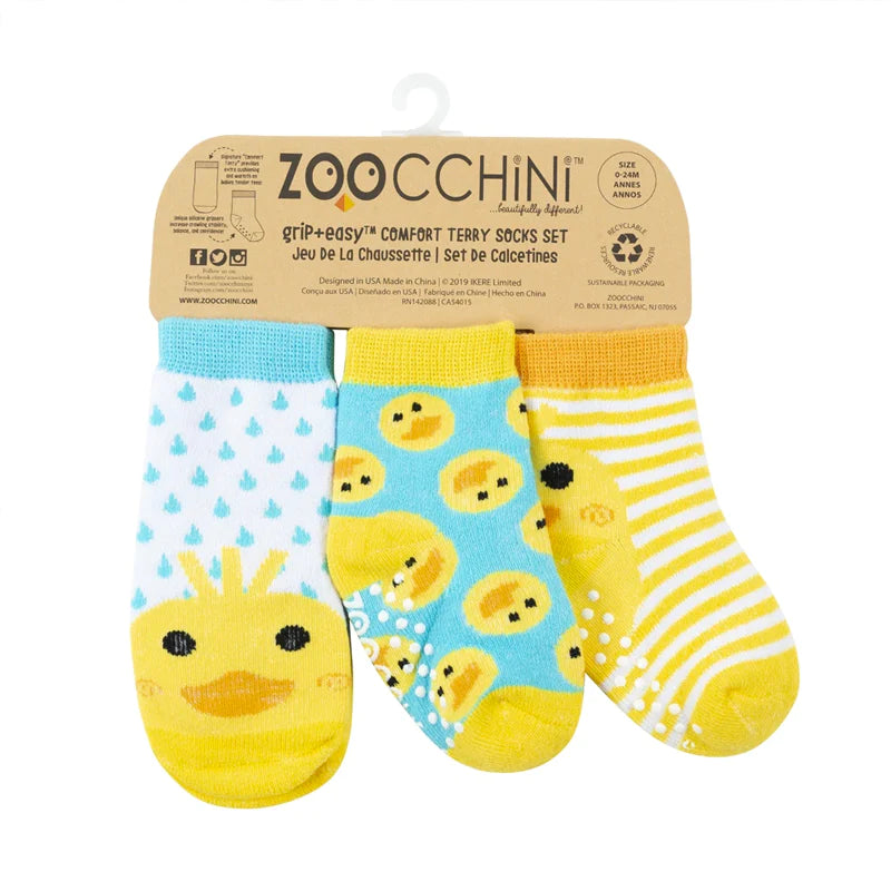 Zoocchini Baby Safety Grip Socks (Set of 3)