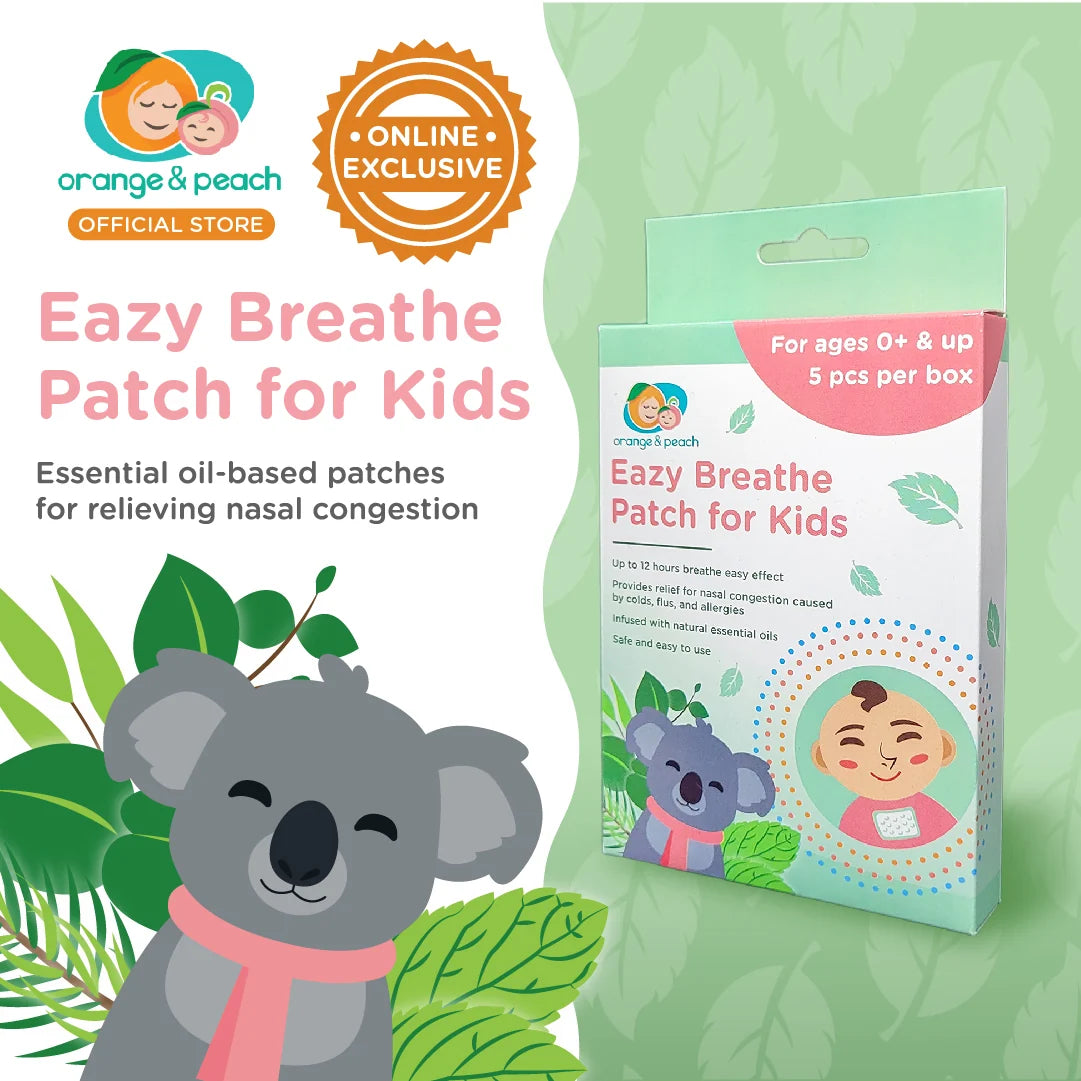 Orange and Peach Eazy Breathe Patch for Kids (100% Organic Patches)
