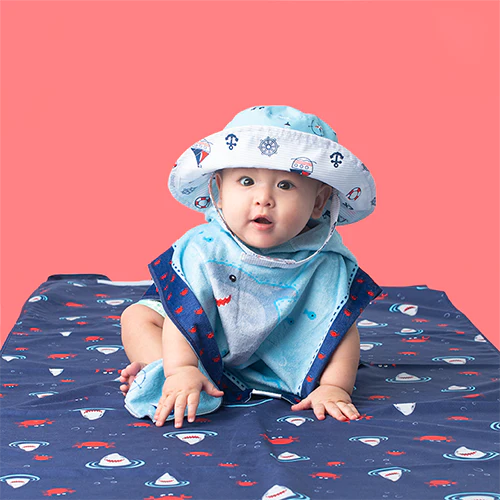 Flapjackkids UPF50 Baby/Toddler Reversible Sun Hat - Nautical