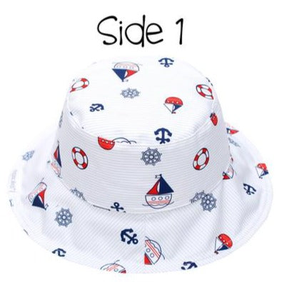 Flapjackkids UPF50 Baby/Toddler Reversible Sun Hat - Nautical