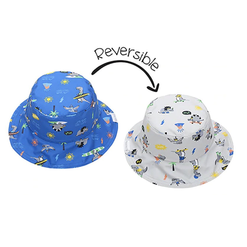 Flapjackkids UPF50 Baby/Toddler Reversible Sun Hat - Dino