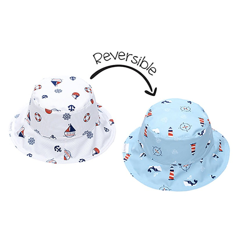 Flapjackkids UPF50 Baby/Toddler Reversible Sun Hat - Nautical