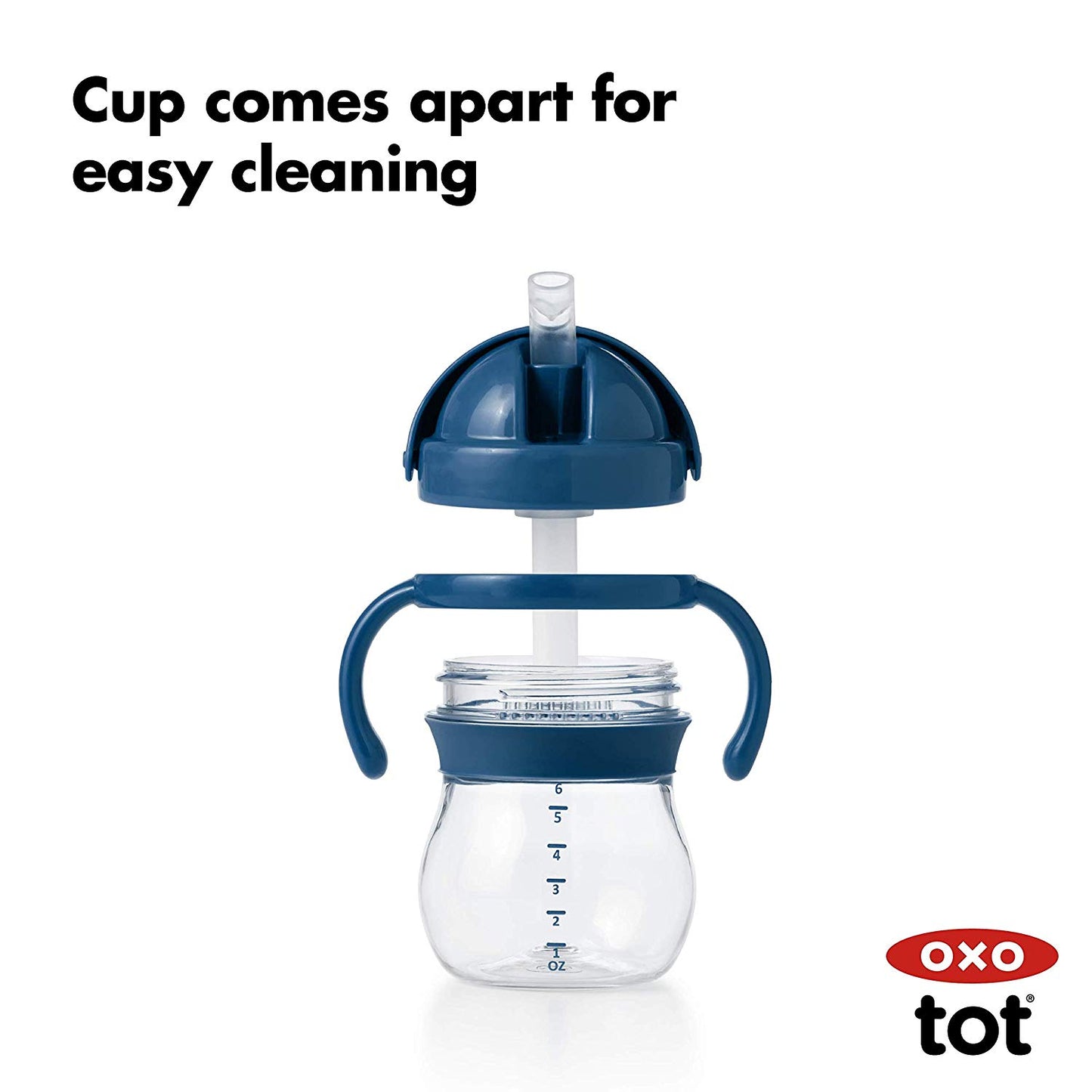 Oxo Tot Grow Straw Cup with Handles, 6 Oz
