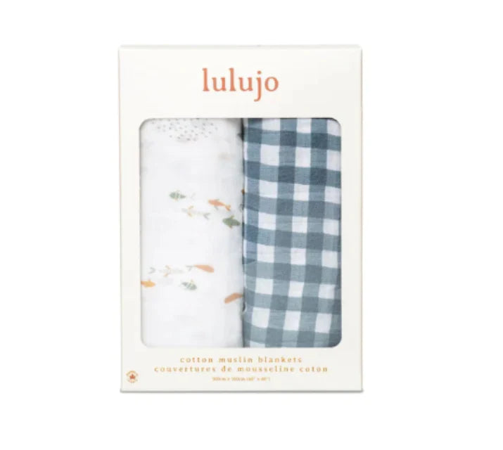 Lulujo Cotton Muslin - 40" x 40" (Set of 2)