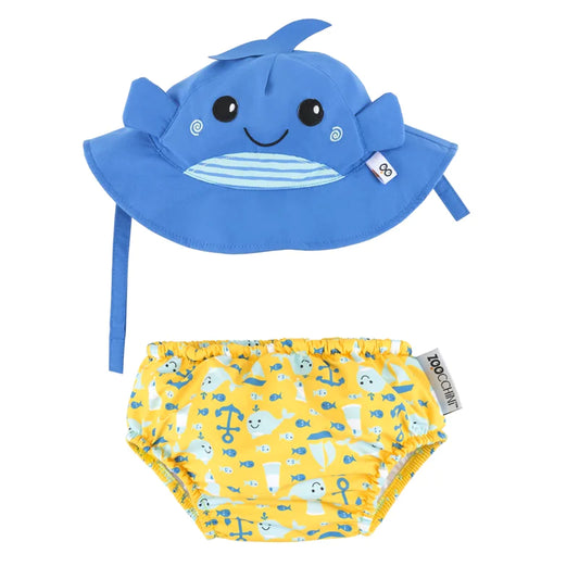 Zoocchini UPF50+ Baby Swim Diaper and Sun Hat Set