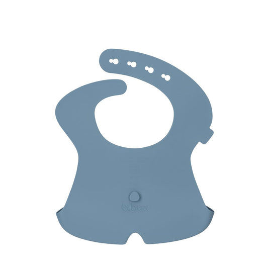 B. Box Silicone Bib With Deep ‘Stay Open’ Pocket (Ocean)