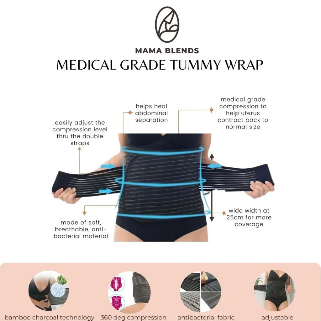 Lunabebe by Mama Blends Tummy Wrap Bamboo Support Binder (Small/Medium)