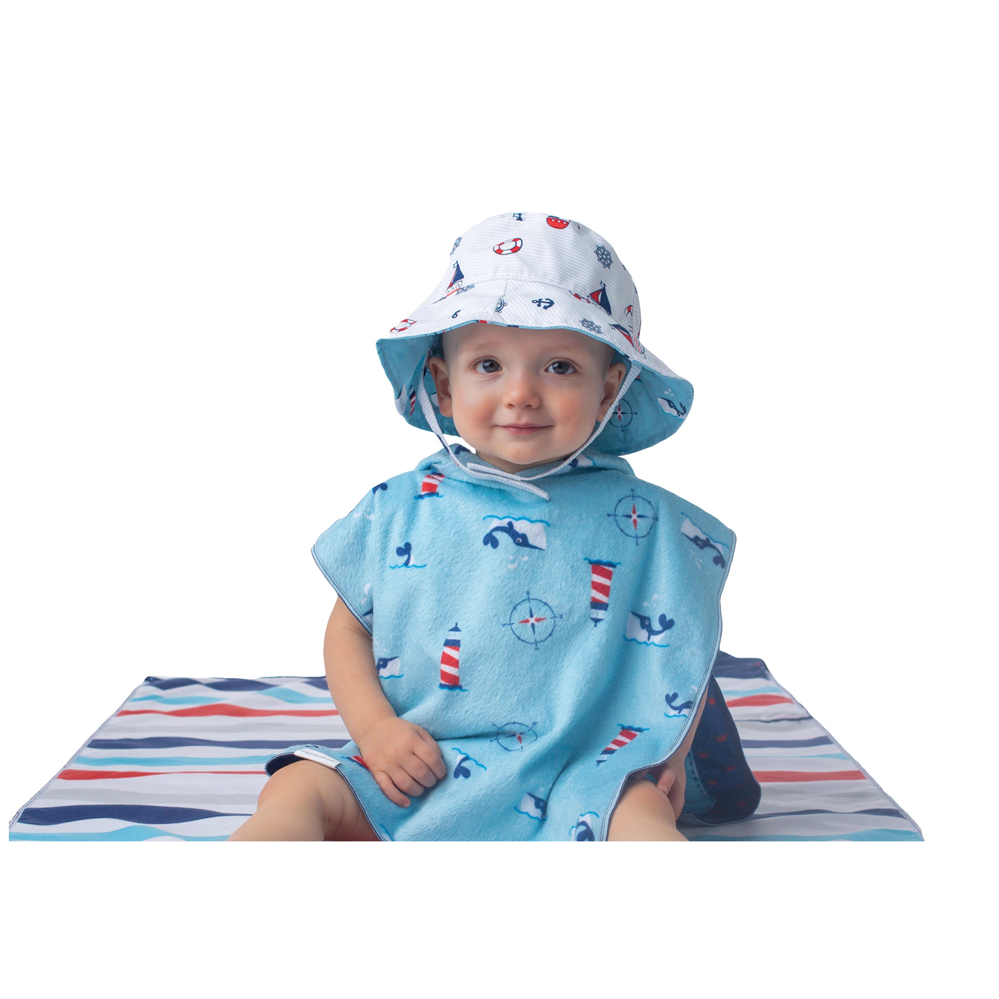 Flapjackkids UPF50 Baby/Toddler Reversible Sun Hat - Nautical