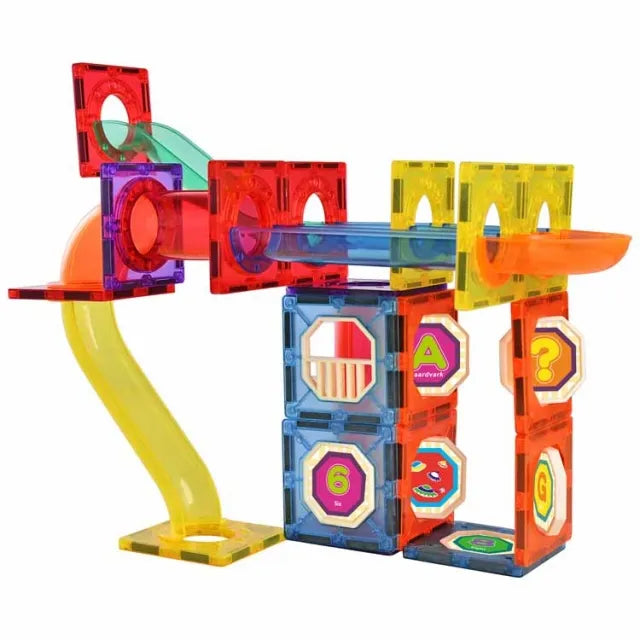 MagBuild Magnetic Tiles with Marble Run