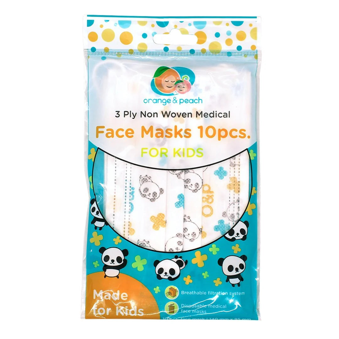 Orange and Peach Face Masks for Kids (30 pcs)