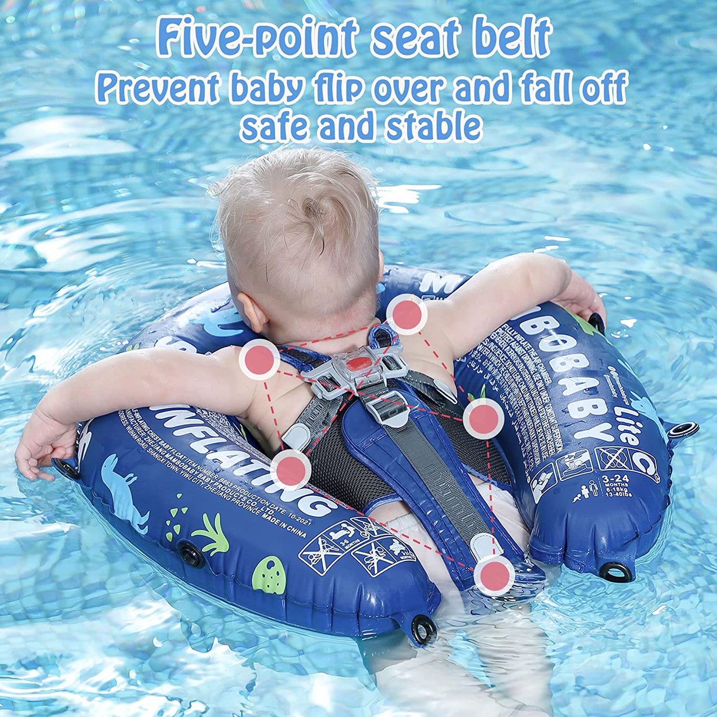 Mambobaby Self-Inflating Baby Swim Float with Canopy