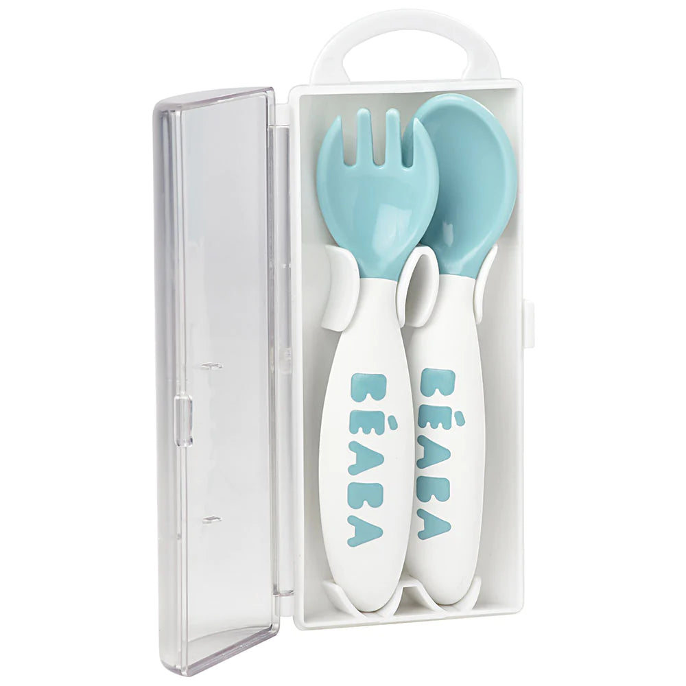 Beaba 2nd Age Training Spoon and Fork Set with Carry Case