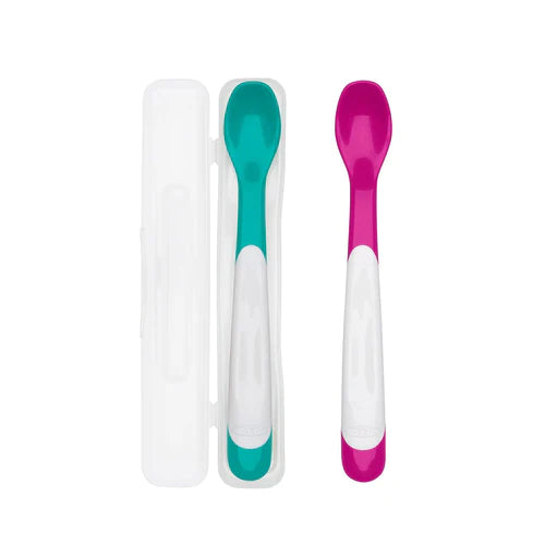 Oxo Tot On The Go Plastic Feeding Spoon with Case (2-pack)