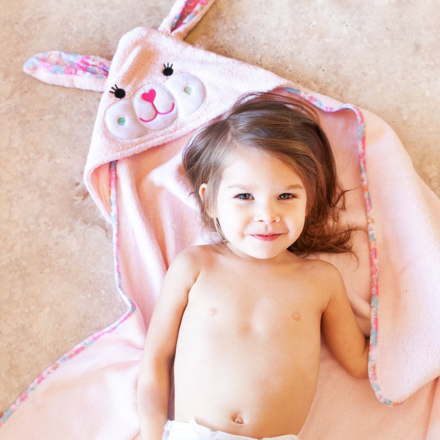 Zoocchini Baby Bundle: 100% Cotton Terry Hooded Towel & Bib (Bunny & Crab)