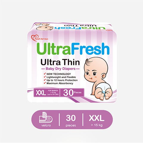 Ultrafresh Ultra Thin Diapers (30's), Taped - XXL