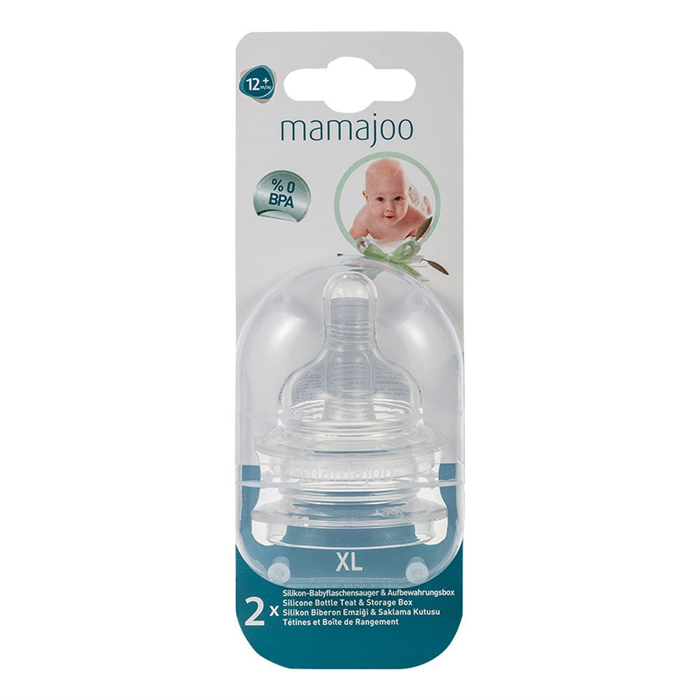 Mamajoo Silicone Bottle Teats with Storage Box (Pack of 2)