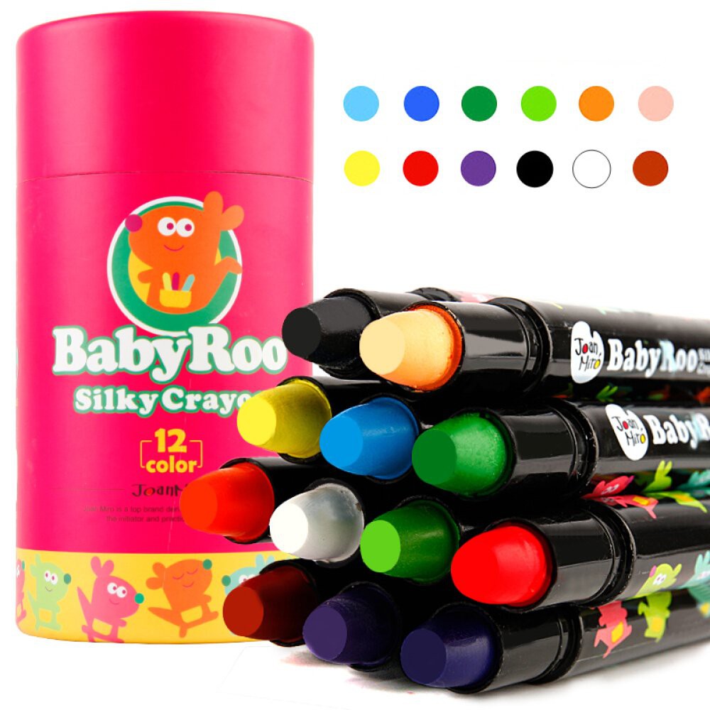 Joan Miro Silky Washable Crayons - Baby Roo (12 colors)