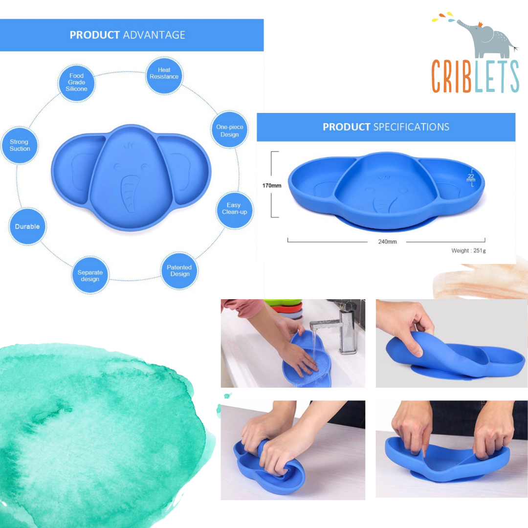 Criblets Elephant Silicone Plate