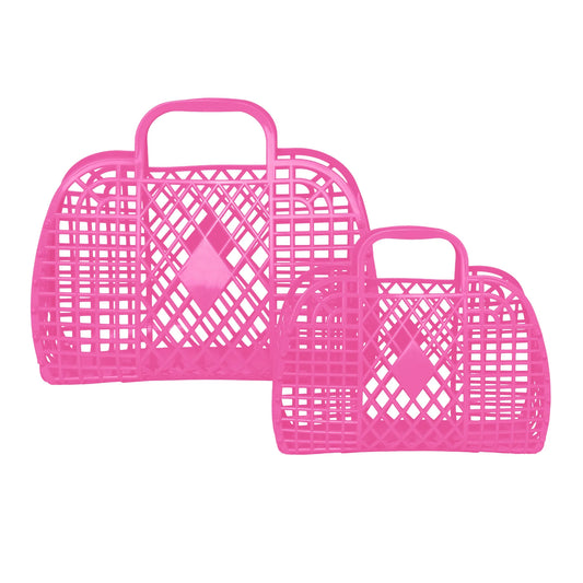 Sun Jellies Retro Basket, Berry Pink