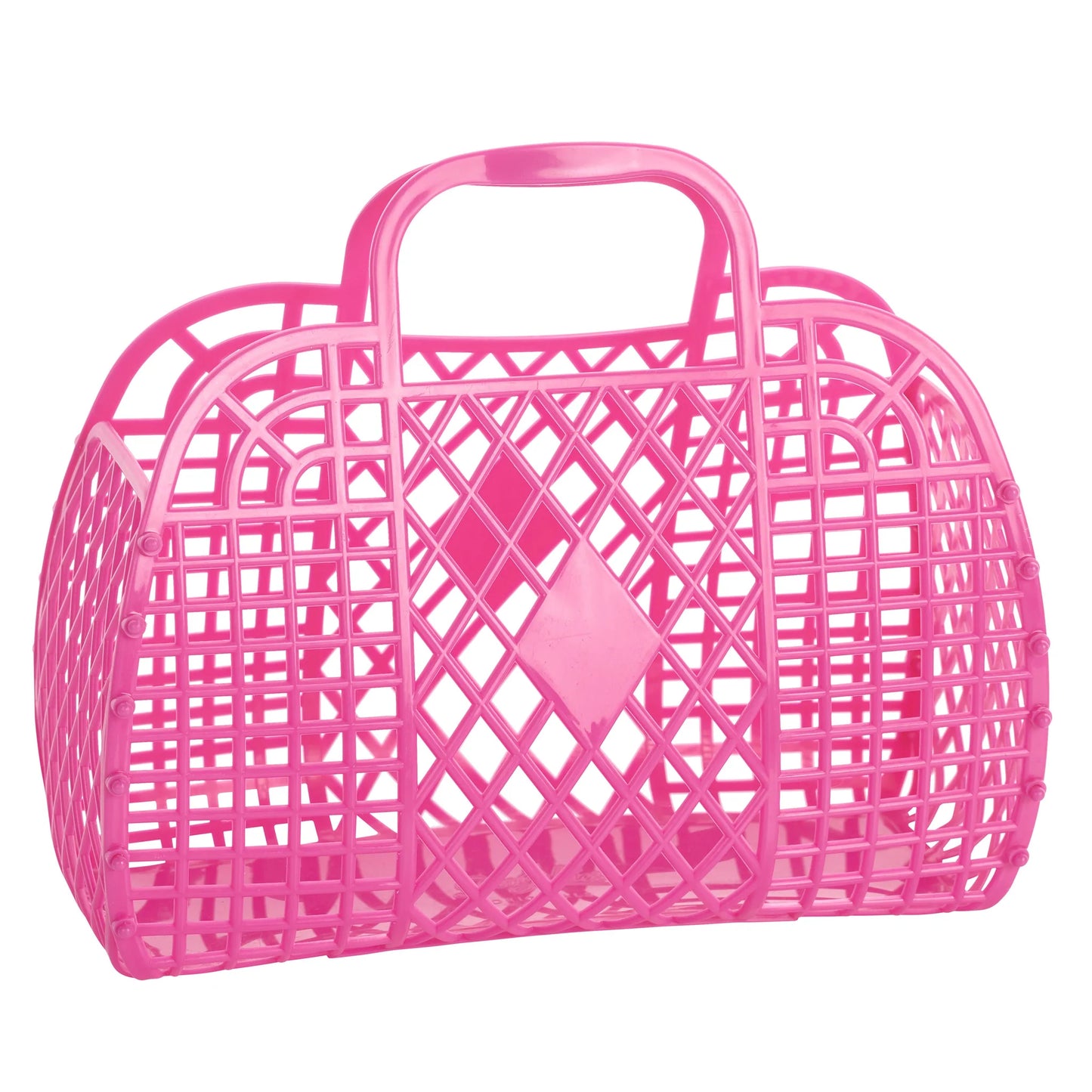 Sun Jellies Retro Basket, Berry Pink