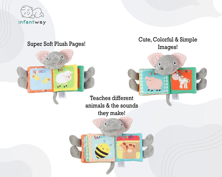 Infantway Huggabooks Elephant Plush Toy Cloth Book