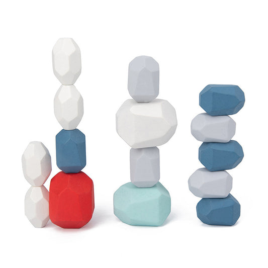 Wooden Stacking Stones for Toddlers (16 pcs)