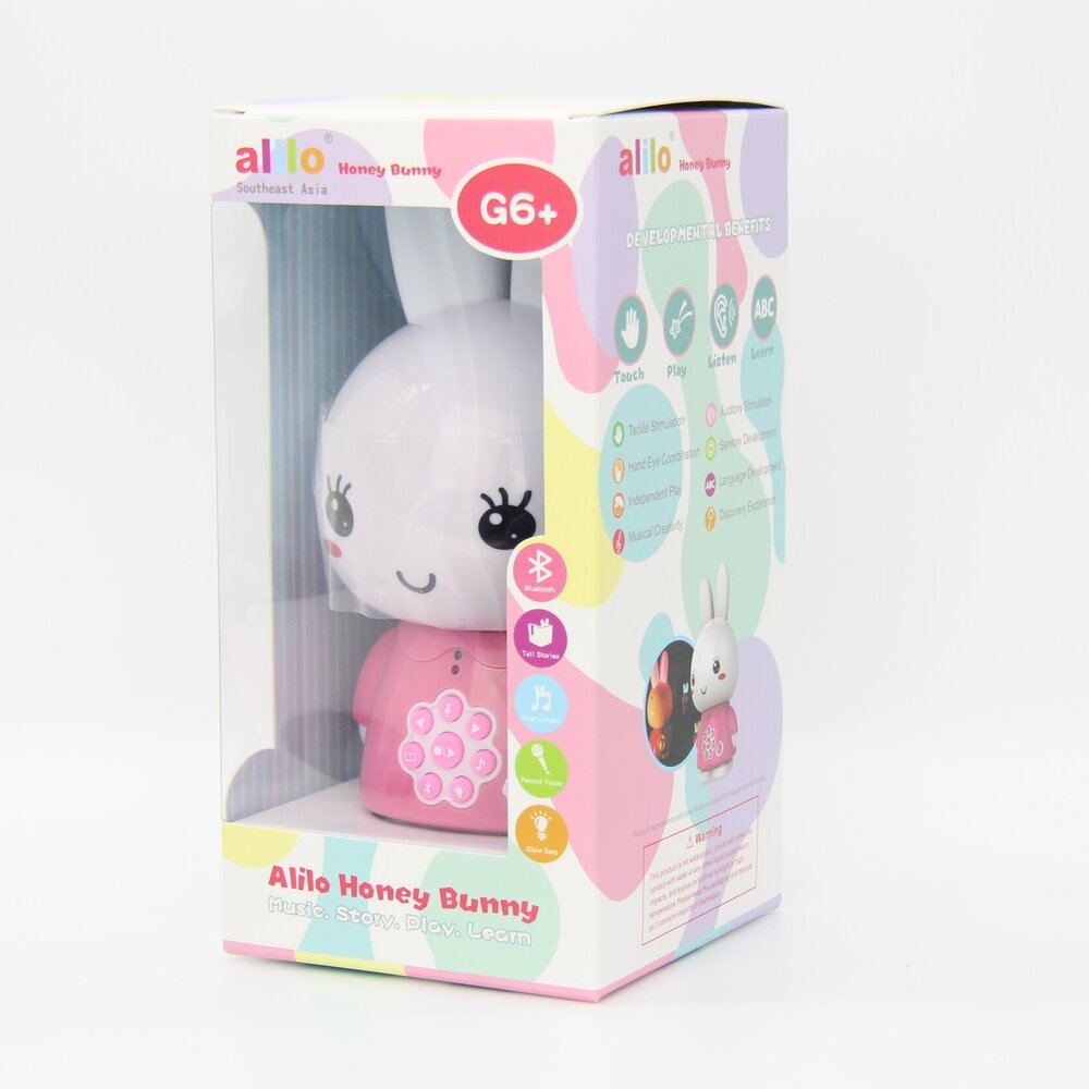 Alilo Honey Bunny Bluetooth - Media Player, Bluetooth Speaker Slaaptrainer - Geselecteerde verhalen en liedjes in het Engels - Meertalige spraakuitvoer - Kleur: Rood Alilo Honey Bunny Bluetooth - Media Player, Bluetooth Speaker Slaaptrainer - Geselecteerde verhalen en liedjes in het Engels - Meertalige spraakuitvoer - Kleur: Rood