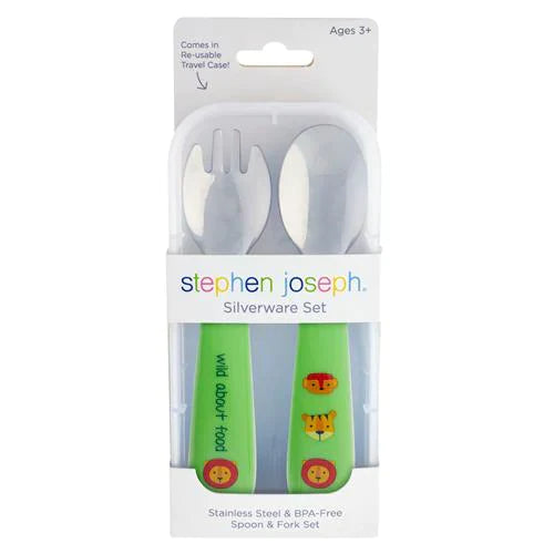 Stephen Joseph Utensil Set with Case (Spoon and Fork)