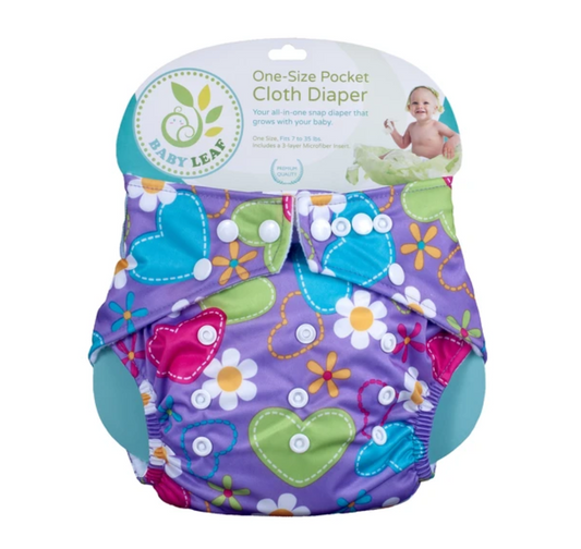Baby Leaf Cloth Diaper (Purple Flora)