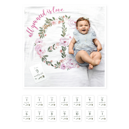 Lulujo Milestone Blanket & Cards Set