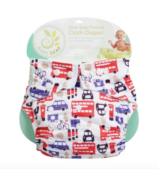 Baby Leaf Cloth Diaper (London Bus)