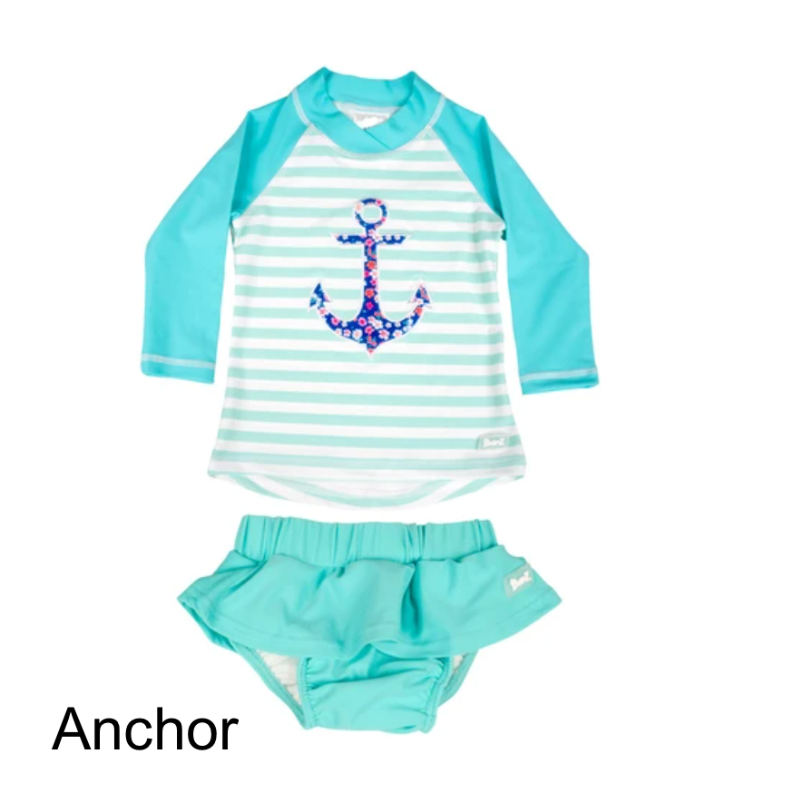 Banz® Girls Two-Piece Long Sleeves Swimsuit Set (6 mos - 6 yrs)