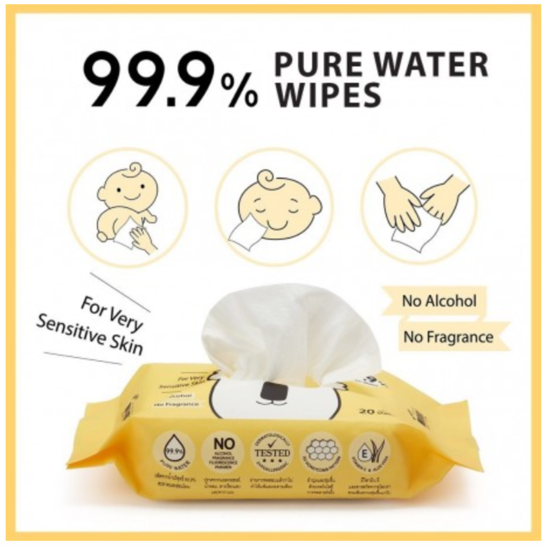 Baby Moby Water Wipes (80 sheets)