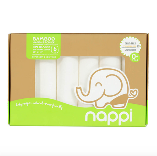 Nappi Bamboo Handkerchief 12" x 12" (pack of 6)