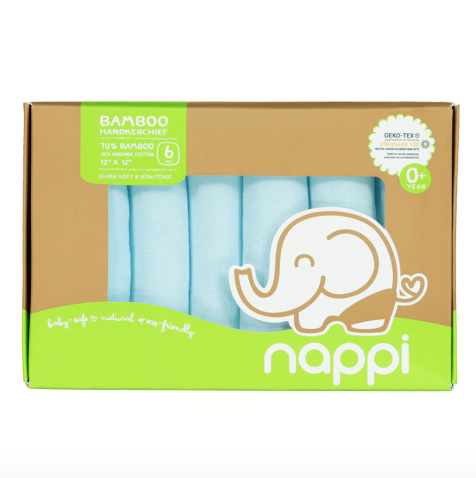 Nappi Bamboo Handkerchief 12" x 12" (pack of 6)