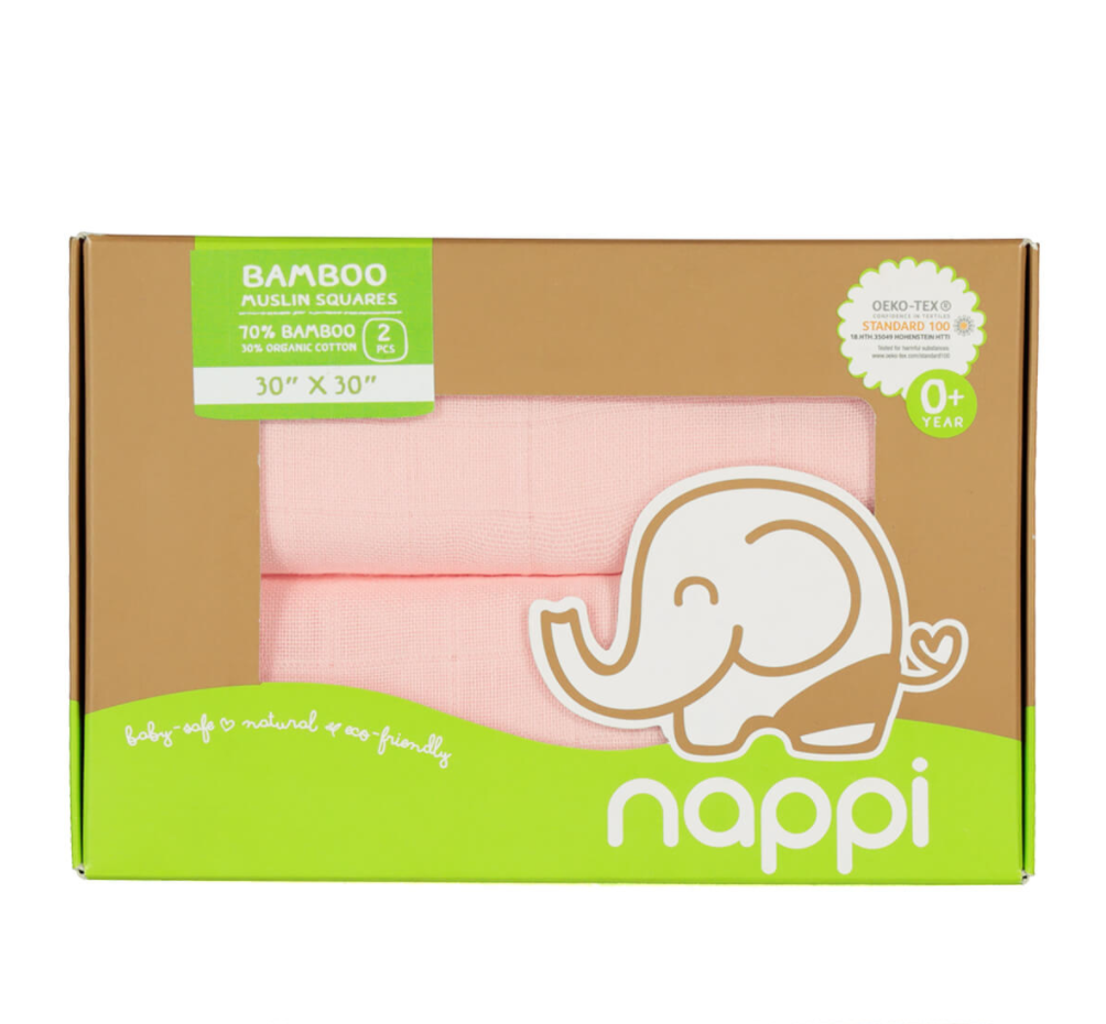 Nappi Bamboo Muslin squares  30"x30" (pack of 2)