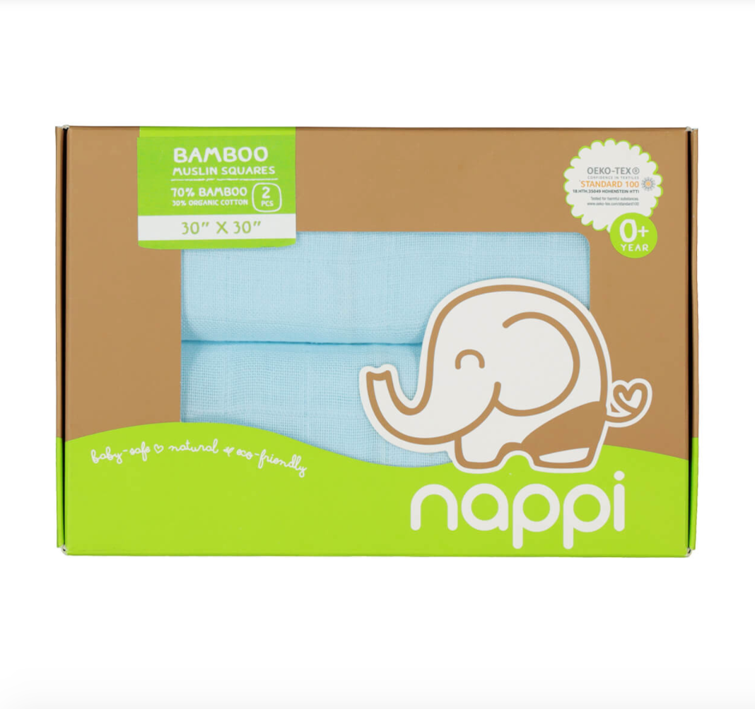 Nappi Bamboo Muslin squares  30"x30" (pack of 2)