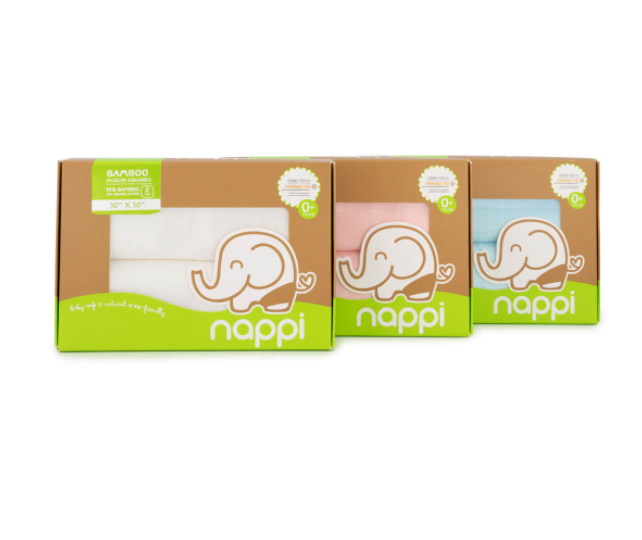 Nappi Bamboo Muslin squares  30"x30" (pack of 2)