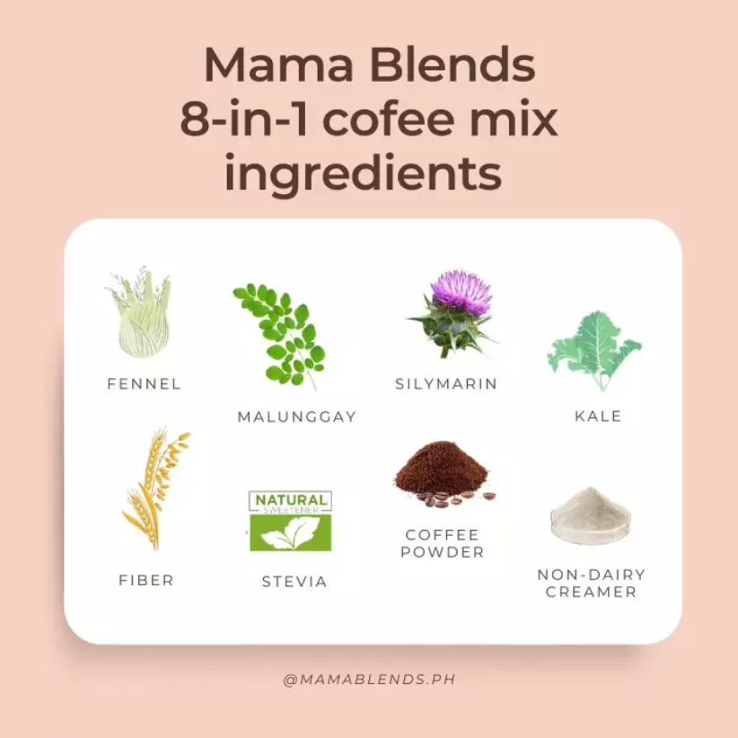 Mama Blends 8-in-1 Coffee Drink Mix (8 Sachets)