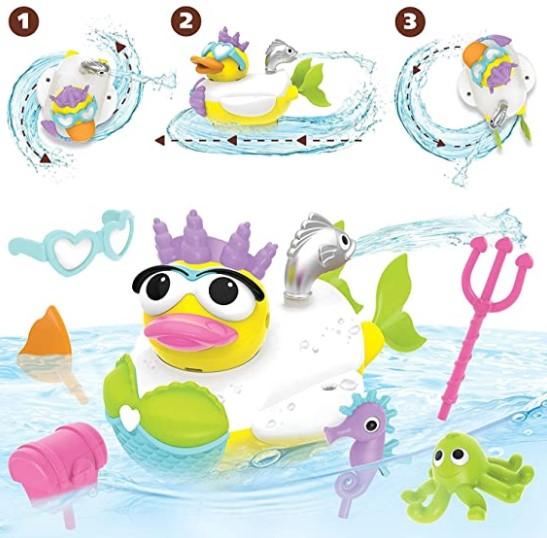 Yookidoo Bath Toy with Powered Water Cannon Shooter - Jet Duck Mermaid