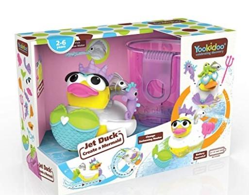 Yookidoo Bath Toy with Powered Water Cannon Shooter - Jet Duck Mermaid