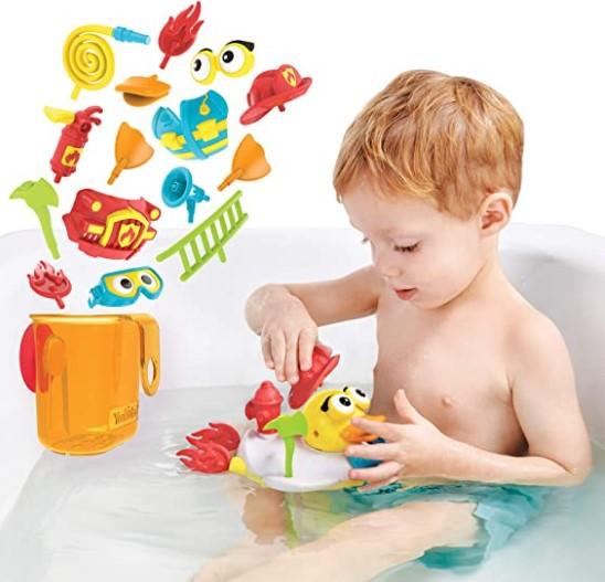 Yookidoo Bath Toy with Powered Water Cannon Shooter - Jet Duck Firefighter