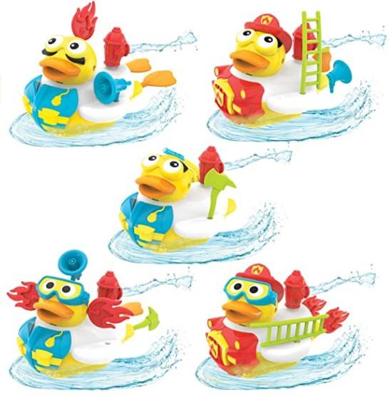 Yookidoo Bath Toy with Powered Water Cannon Shooter - Jet Duck Firefighter