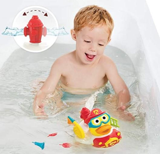 Yookidoo Bath Toy with Powered Water Cannon Shooter - Jet Duck Firefighter