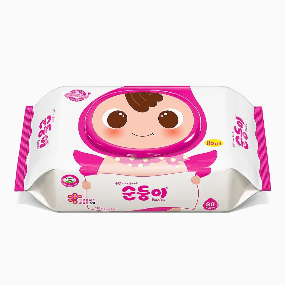 Soondoongi Basic Wet Wipes, Plain & Scented (80 Sheets)