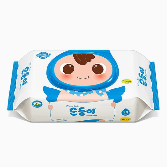 Soondoongi Premium Wet Wipes, Plain & Unscented (70 Sheets)