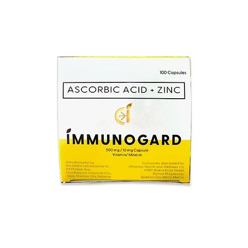 Immunogard Ascorbic Acid (As SODIUM ASCORBATE 568.18mg) + Zinc 10 mg box of 100's