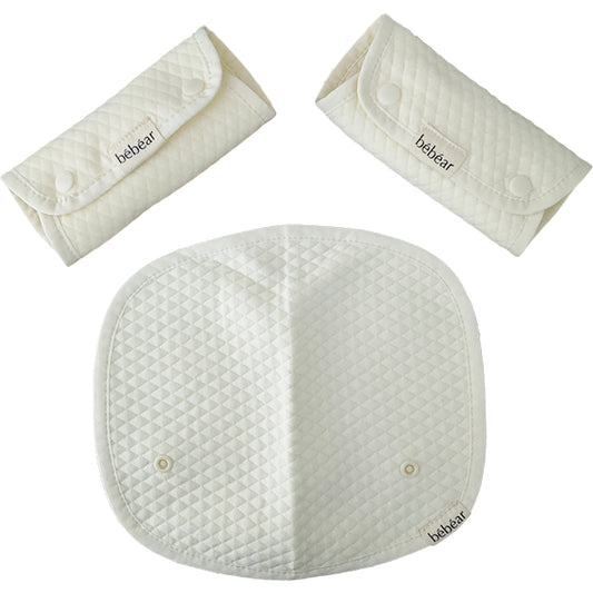 Bébéar 3 piece Drool and Teething Pads (White)