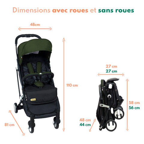 Looping Squizz 3 Compact Stroller Grey Canopy - Black Frame